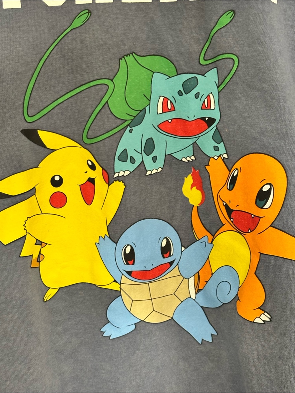 Pokémon Dusty Blue Sweatshirt Sz L Official Licensed Pikachu Anime Nintendo - Picture 2 of 8